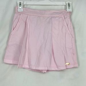Guess Girls Size 8 Skort Shorts Light Ballet Pink Tencel Poplin Side Zip Pockets